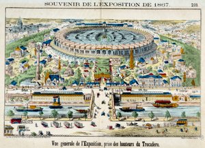 View of the world exhibition from the Trocadero in Paris