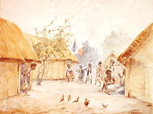 Village in Madagascar at the time of its conquest by France in 1895-96 by French School