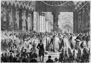 Visit of Napoleon III (1808-1873) and the Empress Eugenie (1826-1920) to Reims by French School