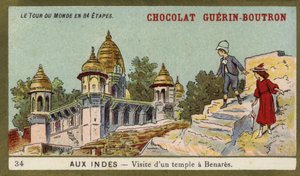 Visit to a temple in Benares, India by French School