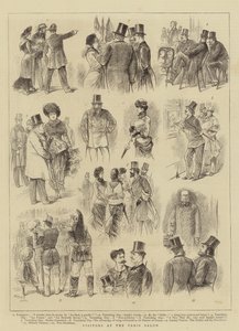 Visitors at the Paris Salon by French School