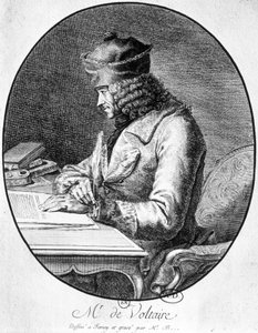 Voltaire at his work table