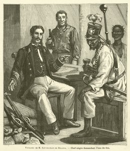 Travels of M. Savorgnan de Brazza (engraving) by French School