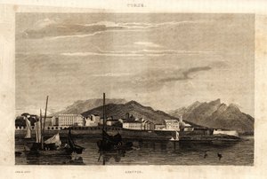 View of Ajaccio, Corsica, Engraving from 1836 by French School