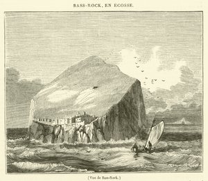 View of Bass Rock by French School