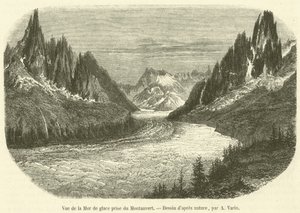 View of the Sea of Ice Taken from Montanvert by French School