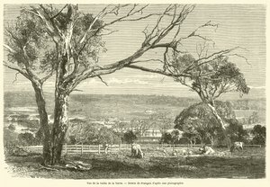 View of the Yarra Valley (engraving) by French School