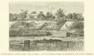View of the Gabon Trading Post in 1861, Coal Park (engraving) by French School