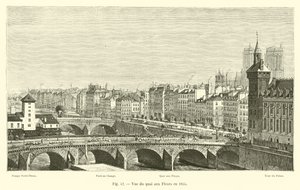 View of the Quai aux Fleurs in 1855