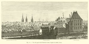 View of the quay and the Hotel de Conti, after La Belle, 1640 by French School