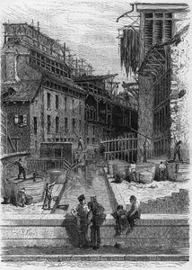 View of a Tannery and Skin Washing Establishment on the Banks of the Bievre in Paris by French School