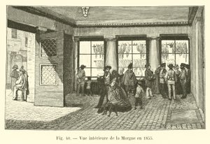 Interior View of the Morgue in 1855 by French School
