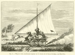 Sail Wagon Currently Used on the Kansas-Pacific Railroad, United States by French School