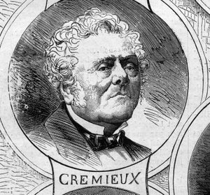War of 1870 - Government of the National Defense: portrait of Adolphe Cremieux, member of the provisional government of 1870. Engraving in Le Monde Illustré n°706 of October 22 by French School