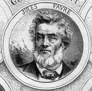 War of 1870 - Government of the National Defense: portrait of Jules Favre (1809-1880), member of the provisional government of 1870. Engraving in 