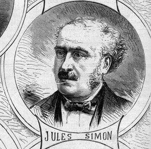 War of 1870 - Government of the National Defense: portrait of Jules Simon, member of the provisional government of 1870. Engraving in Le Monde Illustré n°706 of October 22