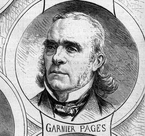War of 1870 - Government of the National Defense: portrait of Louis Antoine Garnier Pages, member of the provisional government of 1870. Engraving in Le Monde Illustré n°706 of October 22