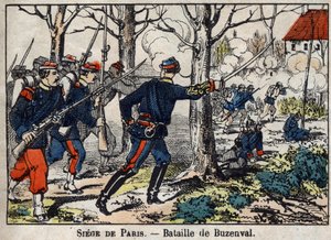 War of 1870 between France and Prussia: Battle of Buzenval in the Paris region on 19/01/1871. by French School