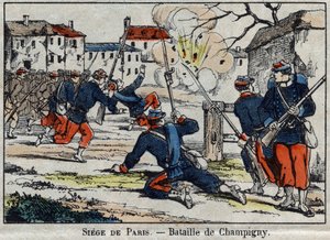 War of 1870 between France and Prussia: the Battle of Champigny or the Battle of Villiers from 30/11 to 02/12/1870 by French School