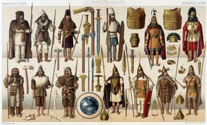 Weapons and costumes of the barbarian era - in 