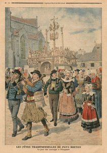 Wedding day at Plougastel, Brittany, illustration from Le Petit Journal, supplement illustre, 27th January 1907 by French School