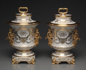 White and Gold Covered Ice Cream Pail