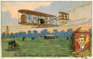 Wilbur Wright making a flight at the Camp d