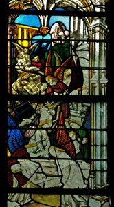 Window depicting angels attending the mass martyrdoms by French School