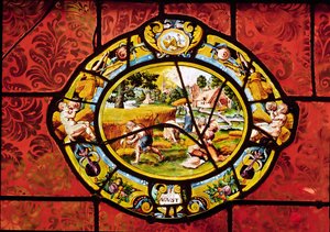 Window depicting August, from Montigny