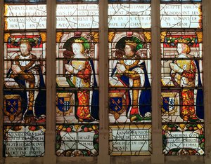 Window Depicting Jacques de Bourbon, Jeanne de Chatillon-Saint-Pol, Jean I de Bourbon and Catherine, Comtesse de Vendome