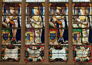 Window Depicting Louis de Bourbon, Jeanne de Laval, Jean II de Bourbon and Isabelle de Beauvau by French School
