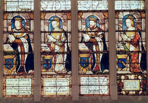 Window Depicting Louis de Bourbon, Louise de Bourbon, Louis II de Bourbon and Jacquette de Longwy by French School