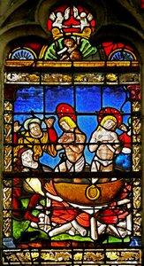 Window depicting Saint Crepin and Saint Crepinien: the Martyrdom by French School