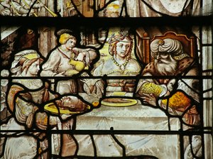 Window depicting Salome presenting Herod with the Head of Saint John the Baptist by French School