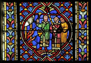 Scene from the Life of Saint Artheme: A fire in the city of Clermont necessitates the movement of the Saints Relics by French School