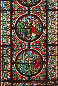 Window depicting scenes from the life of St. Maurice, 12th-13th century by French School