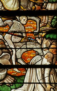Window depicting the Revelation: the Four Horsemen of the Apocalypse by French School