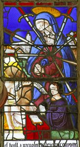 Window depicting the Virgin of Seven Sorrows by French School