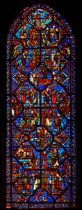 Window depicting the life of St. Thomas by French School