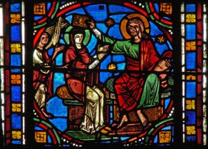 Window s2-C depicting the Coronation of the Virgin (modern)