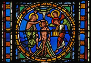 Window s2-C depicting the Jordan Baptism