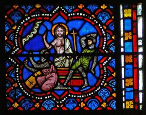 Window s2-L depicting the Resurrection