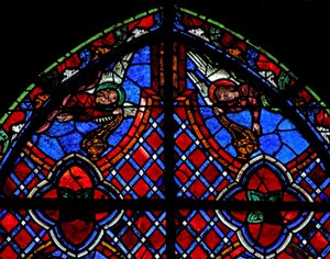 Window depicting angels by French School