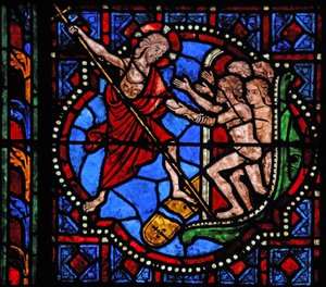 Window depicting the Harrowing of Hell