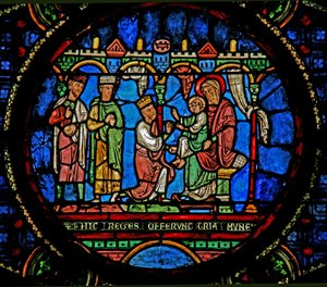 Window w0 depicting the Adoration of the Magi by French School