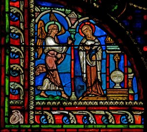 Window w0 depicting the Annunciation