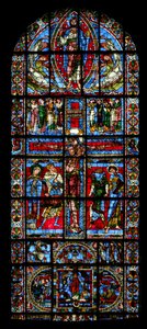 Window depicting the Crucifixion by French School