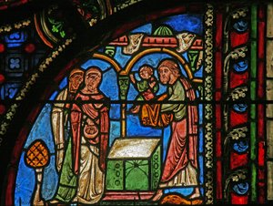 Window w0 depicting the Presentation in the Temple by French School