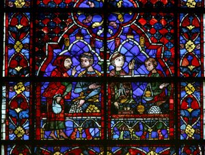 Window W105 Depicting Donors - Moneychangers