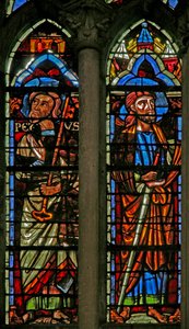 Window w106 depicting St Peter and St Paul by French School